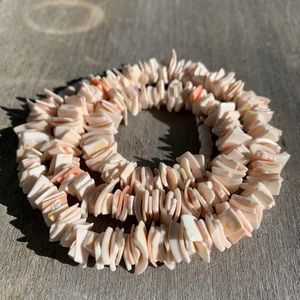 Salmon Pink Puka Shell Necklace